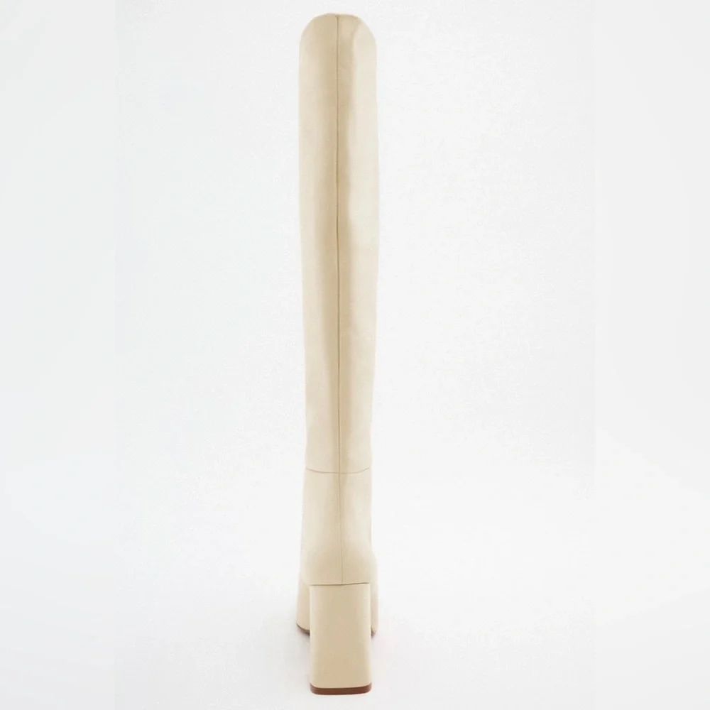 Zara Heeled boots leather off white - Picture 6 of 6